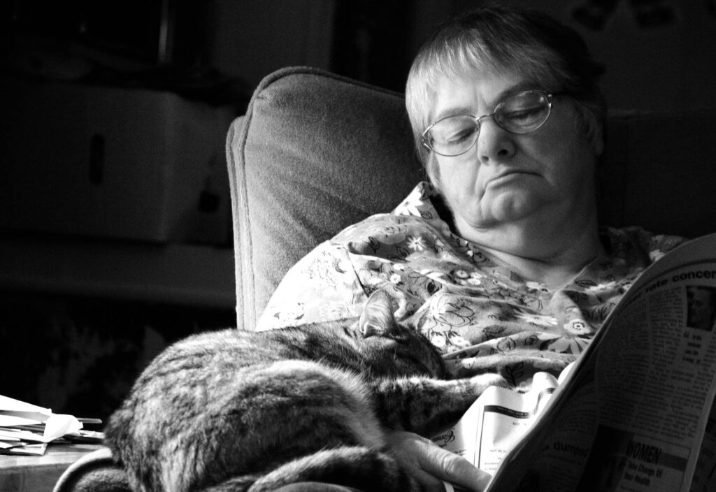 Photo of Grandma Judy and her cat