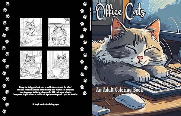 Office Cats Coloring Book Cover