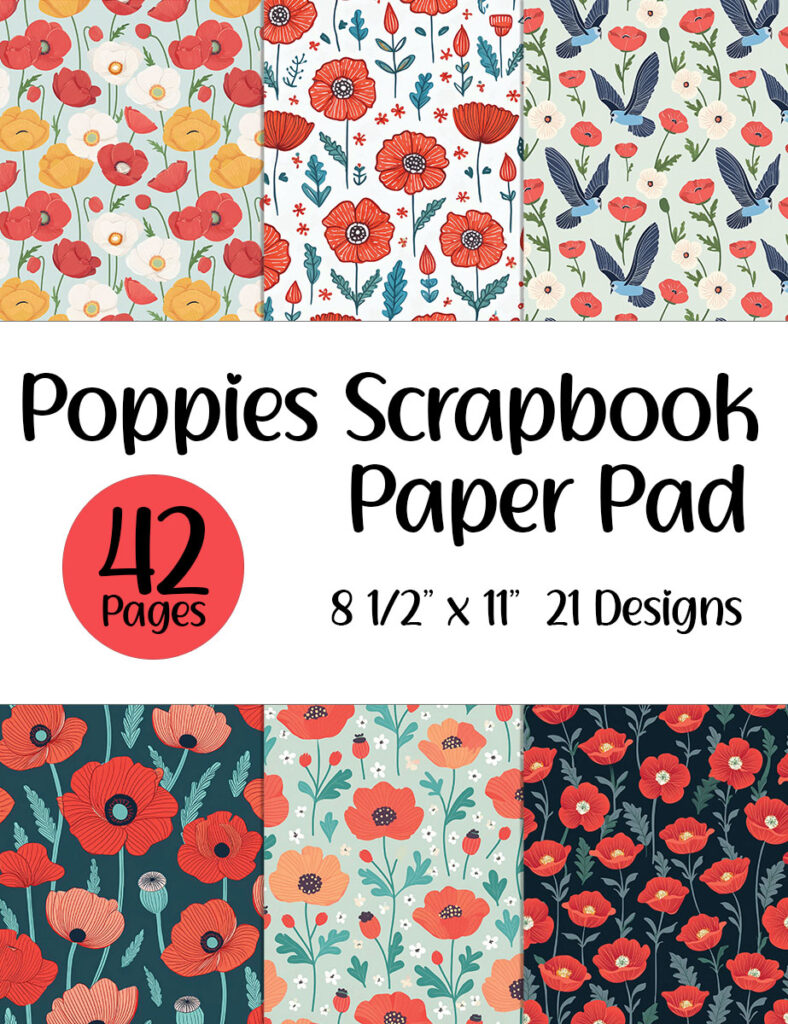 Poppies Scrapbook Paper Pad