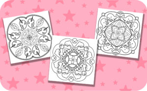 Coloring Pages from Cute & Splashy Mandalas